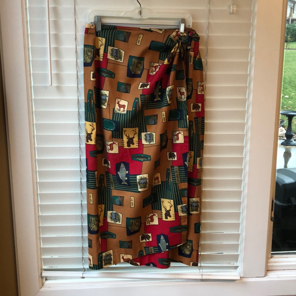Long wraparound skirt